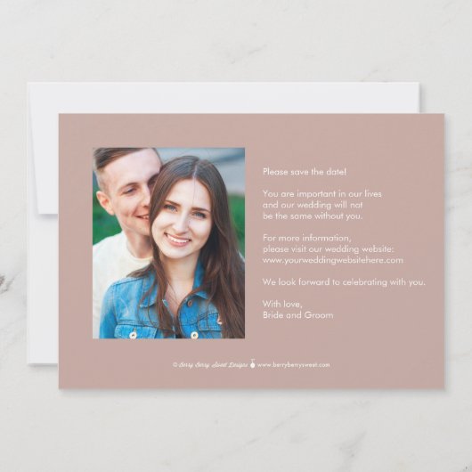 要求はっきりした編集可能カラー日付カードの保存 サンキューカード (裏面)