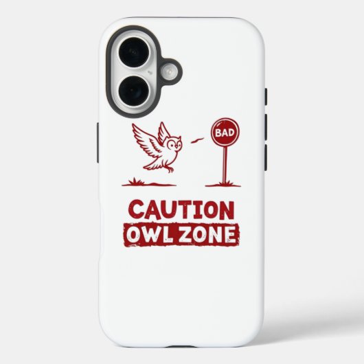 要注意フクロウゾーン - 遊び心のあるフクロウのスマホケースデザイン Case-Mate iPhoneケース (裏面)