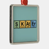 要素から成っているスケート選手 メタルオーナメント (右)