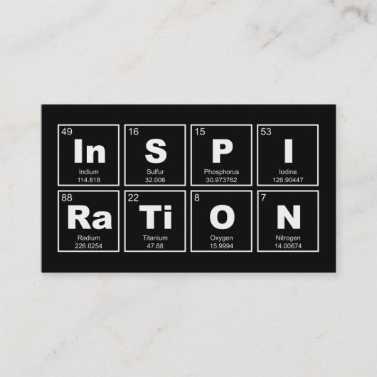 要素の化学周期表: インスピレーション 名刺 (正面)
