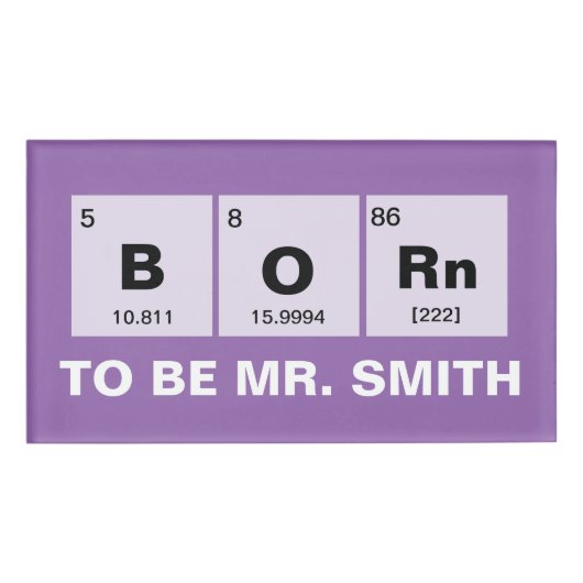 要素の化学周期表: 生まれる 名札 (正面)