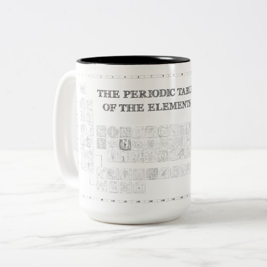 要素の図解入りの、写真付きのな周期表 ツートーンマグカップ (正面左)