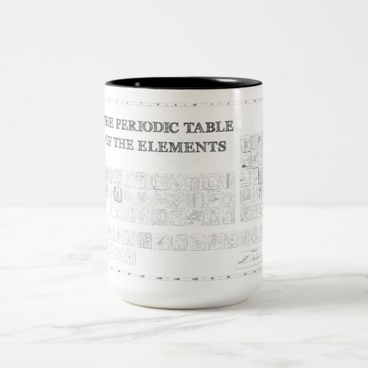 要素の図解入りの、写真付きのな周期表 ツートーンマグカップ (中央)