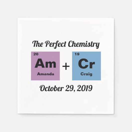 要素の定期結婚表 スタンダードカクテルナプキン (正面)