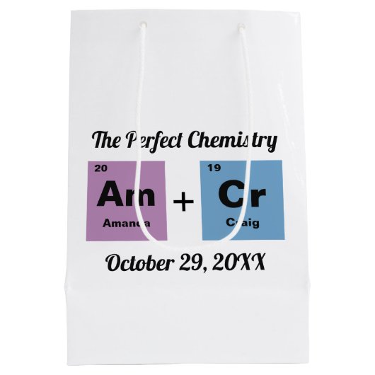 要素の定期結婚表 ミディアムペーパーバッグ (裏面)