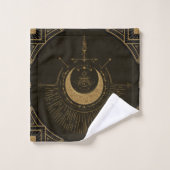 要素の調和:月、金ゴールド、ジオメトリ。 バスタオルセット (ウォッシュタオル)