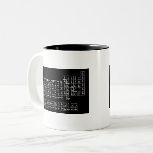 要素の黒の周期表 ツートーンマグカップ (正面左)