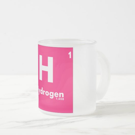 要素の1つの水素|の周期表 フロストグラスマグカップ (正面右)