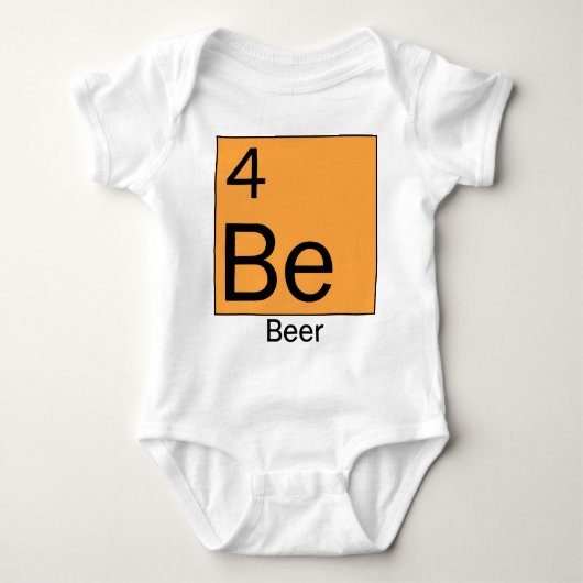 要素のTシャツの周期表 ベビーボディスーツ (正面)