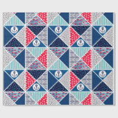 要素を含むパッチワーク・パ航海のターン水玉模様  ラッピングペーパー (フラット)