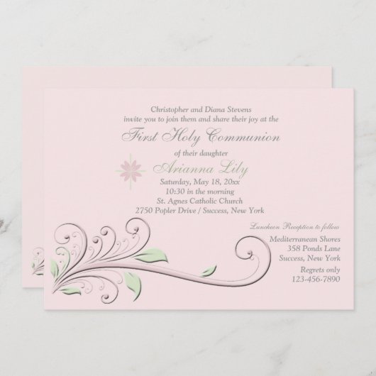 要素エレガント宗教大事な行事招待状 招待状 (正面/裏面)