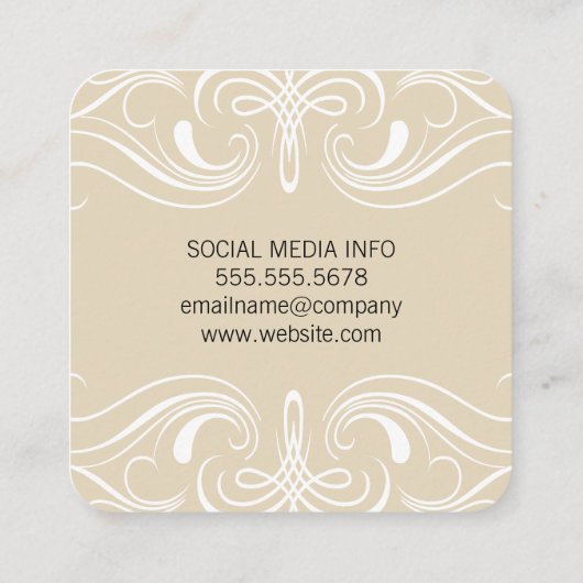 要素ファンシーベージュ スクエア名刺 (裏面)