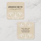 要素ファンシーベージュ スクエア名刺 (正面/裏面)