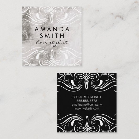 要素ファンシー大理石 スクエア名刺 (正面/裏面)