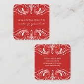要素ファンシー赤 スクエア名刺 (正面/裏面)