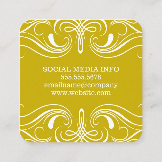 要素ファンシー黄 スクエア名刺 (裏面)