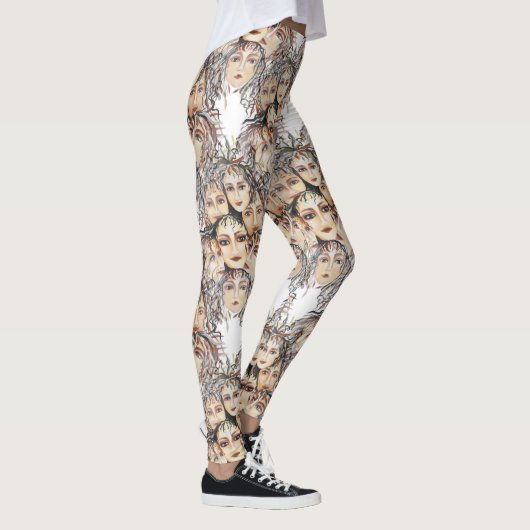 要素ポップ・アートの付きアートアニメパフェミニンターン レギンス (右)