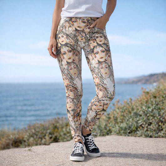 要素ポップ・アートの付きアートアニメパフェミニンターン レギンス