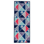 要素付きパッチワーク航海のパターン水玉模様 ワインギフトバッグ (正面)