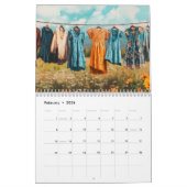 要素物干し線 カレンダー (2月 2026)