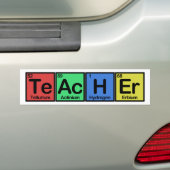 要素色から成っている先生 バンパーステッカー (車上)