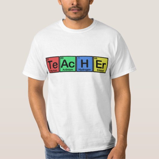 要素色から成っている先生 Tシャツ (正面)