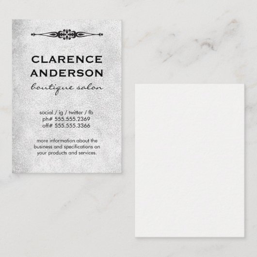 要素華美グレーのテクスチャ 名刺 (正面/裏面)