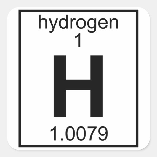 要素001 -水素(完全な) (t) スクエアシール (正面)