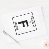 要素009 - F – フッ素（フル） 長方形シール (封筒)