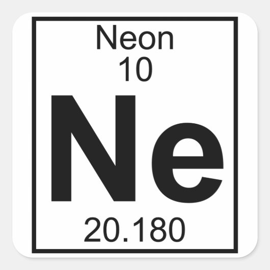 要素010 - Ne – ネオン（フル） スクエアシール (正面)