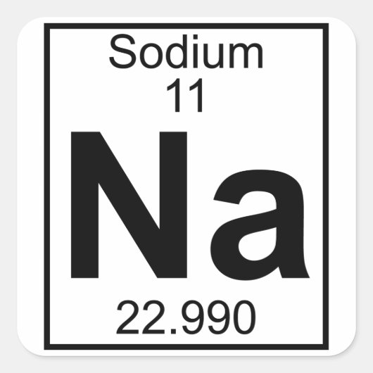 要素011 - Na – ナトリウム(フル) スクエアシール (正面)