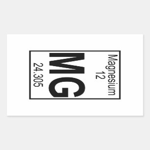 要素012 - Mg -マグネシウム(完全な) 長方形シール