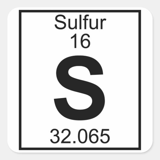 要素016 - S – 硫黄（フル） スクエアシール (正面)