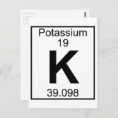 要素019 - K – カリウム(完全) ポストカード (正面/裏面)