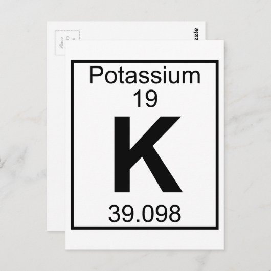 要素019 - K – カリウム(完全) ポストカード (正面/裏面)