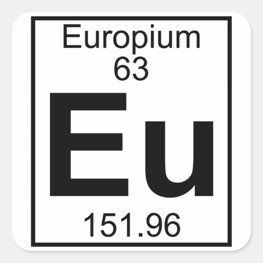 要素063 - Eu - Europium (フル) スクエアシール (正面)