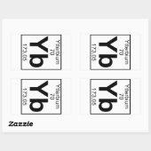 要素070 - Yb – イッテルビウム（完全） 長方形シール (シート)