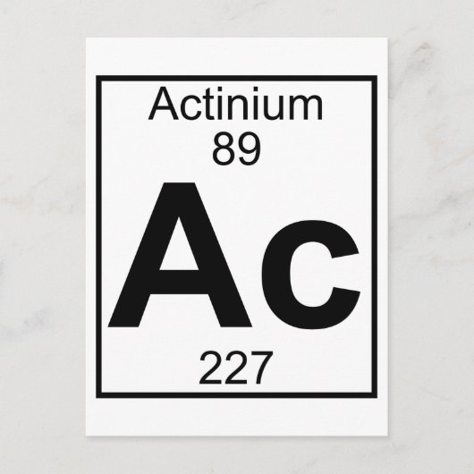 要素089 - Ac - Actinium （フル） ポストカード (正面)