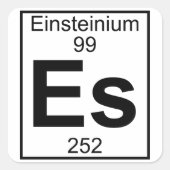 要素099 - Es - Einsteinium （フル） スクエアシール (正面)