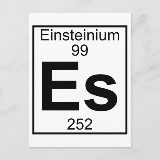 要素099 - Es - Einsteinium （フル） ポストカード (正面)