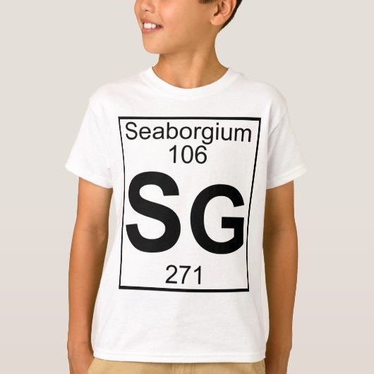 要素106 - Sg - Seaborgium (完全な) Tシャツ (正面)