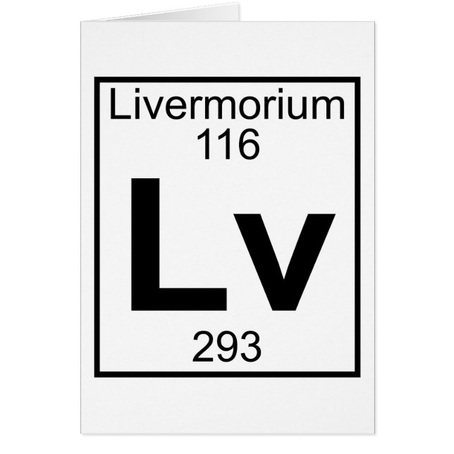 要素116 - Lv - Livermorium (完全な) (正面)