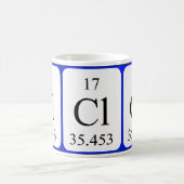 要素17の白のマグ-塩素 コーヒーマグカップ (中央)