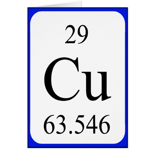 要素29のカード-銅の白 (正面)