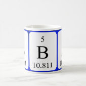 要素5の白のマグ-ほう素 コーヒーマグカップ (中央)