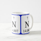 要素7の白のマグ-窒素 コーヒーマグカップ (正面右)