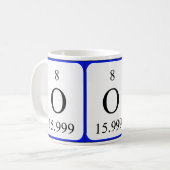 要素8の白のマグ-酸素 コーヒーマグカップ (正面左)