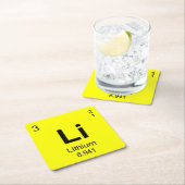 要素(リチウム)の周期表 スクエアペーパーコースター (インサイチュ)