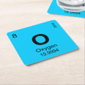 要素(酸素)の周期表 スクエアペーパーコースター (アングル)