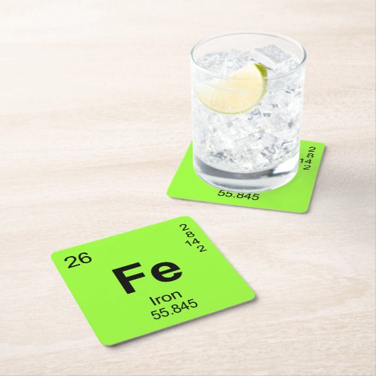 要素(鉄)の周期表 スクエアペーパーコースター (インサイチュ)